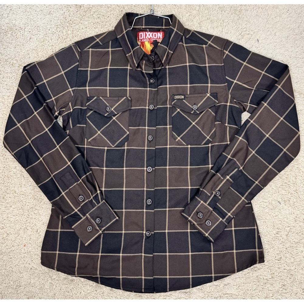 Dixxon Flannel Women's The Drifter Button Up Brown Plaid Shirt Size M Streetwear